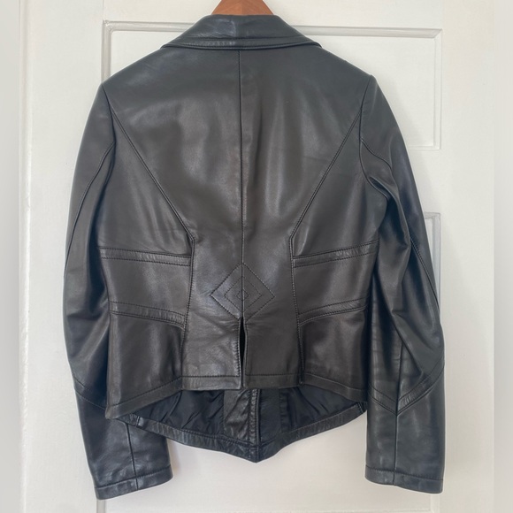Danier black Italian leather jacket - Picture 4 of 9